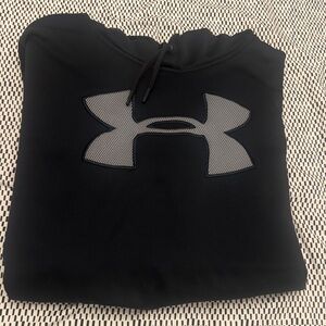 Under Armour Black Pullover Hoodie with Grey Logo